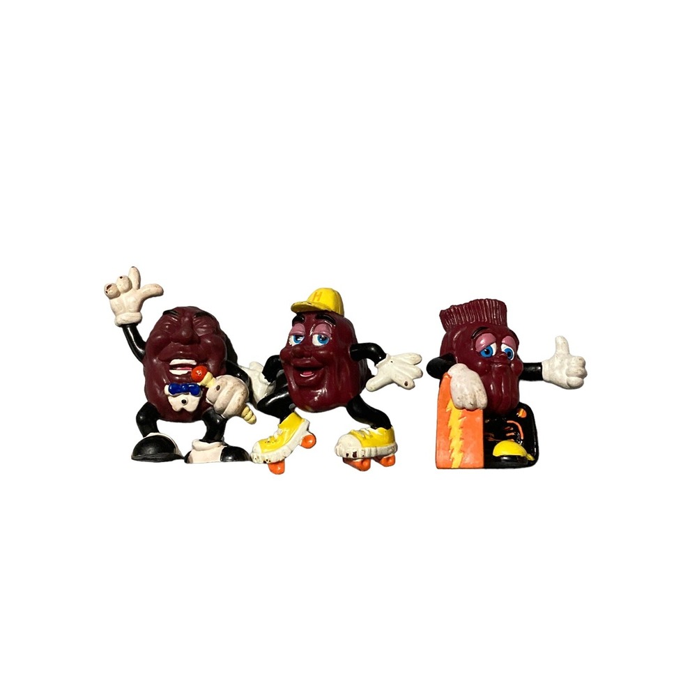 Lot of 3 California Raisins PVC Figures Vintage Toys 1990s
